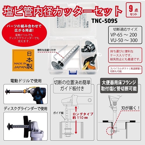 楽天市場】電動ドリル用塩ビ内径カッター用ガイド板 TNC-40G (トップ