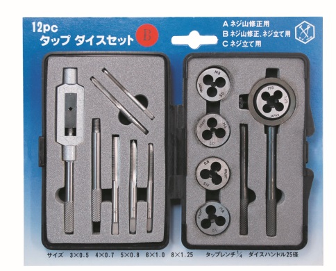 ライト精機 タップダイスセット　メートルネジ（Ｍ） TDS-12C