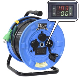 日動工業(NICHIDO)電圧電流メーター付 デジタルドラム DiVA NPDMW-EK33 電工ドラム 自動巻き オートリール 延長コード 作業用コードリール 2021