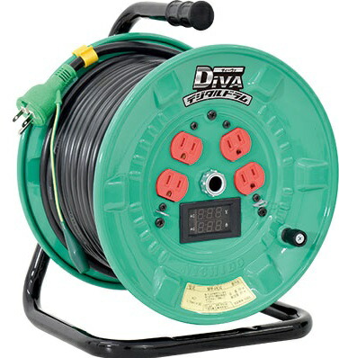 日動工業(NICHIDO)電圧電流メーター付 デジタルドラム DiVA NPDM-EK34 電工ドラム 自動巻き オートリール 延長コード 作業用コードリール 2021