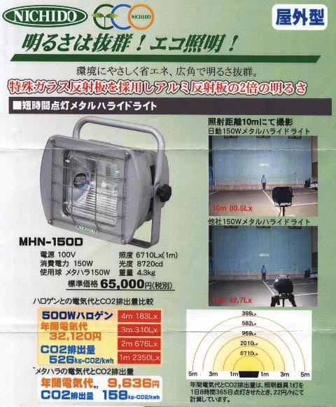 短時間点灯メタルハライドライトmhn 150d日動 Nichido 貨物輸送無料 Smtb K W2 Fs 708 7 H2 Angielskizanglikiem Com Pl