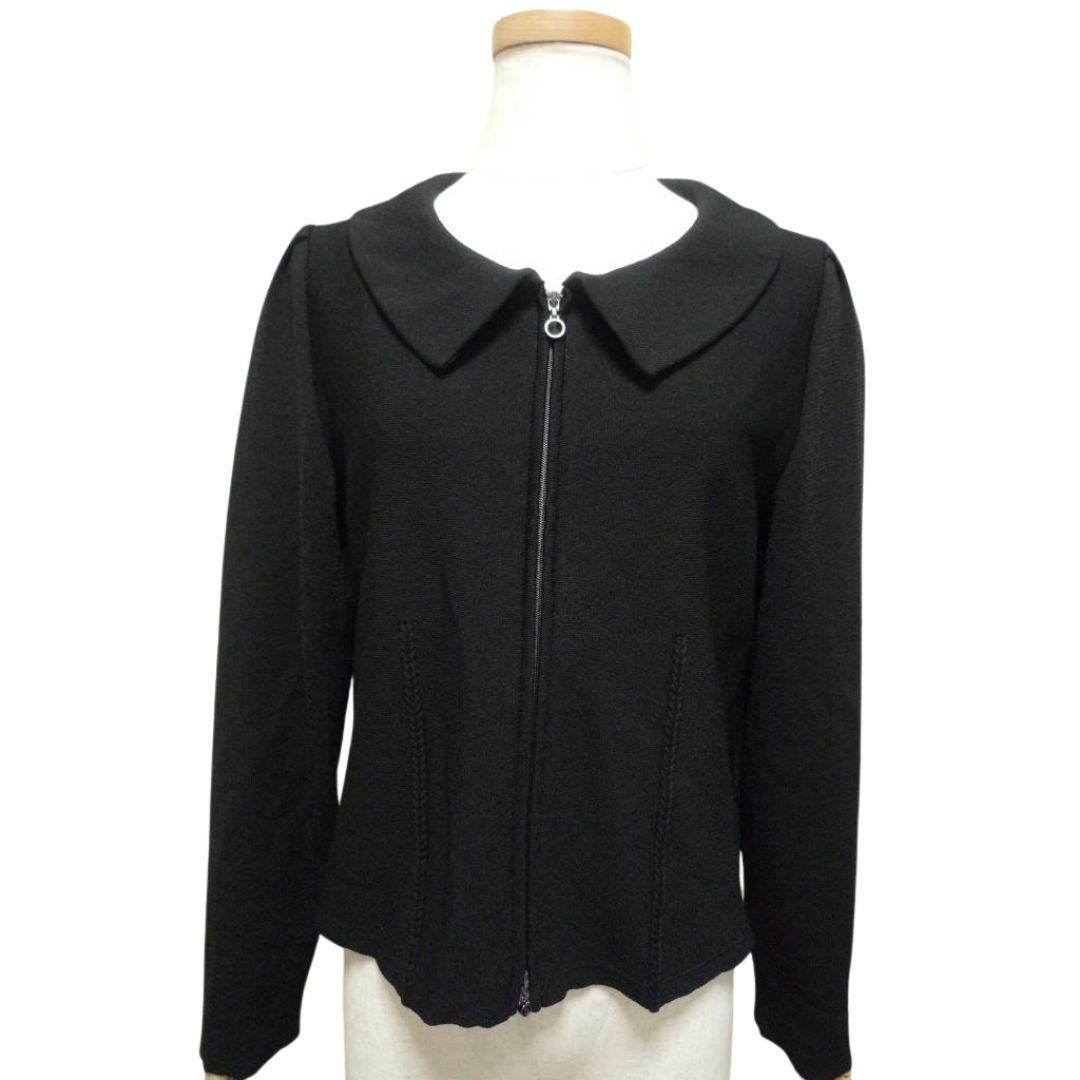 【新古品】トゥービーシック TO BE CHIC 新品タグ付き ニットジャケット レーヨン ナイロン ブラック系 42(L)｜ブランドリユース・リンクラウド 14,212円