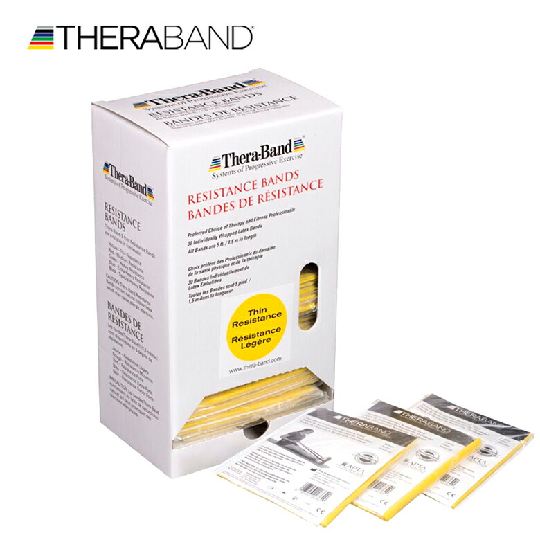 セラバンド TheraBand 1.5ｍカット30枚セット 黄色 イエロー シン トレーニングチューブ LINDSPORTS リンドスポーツ