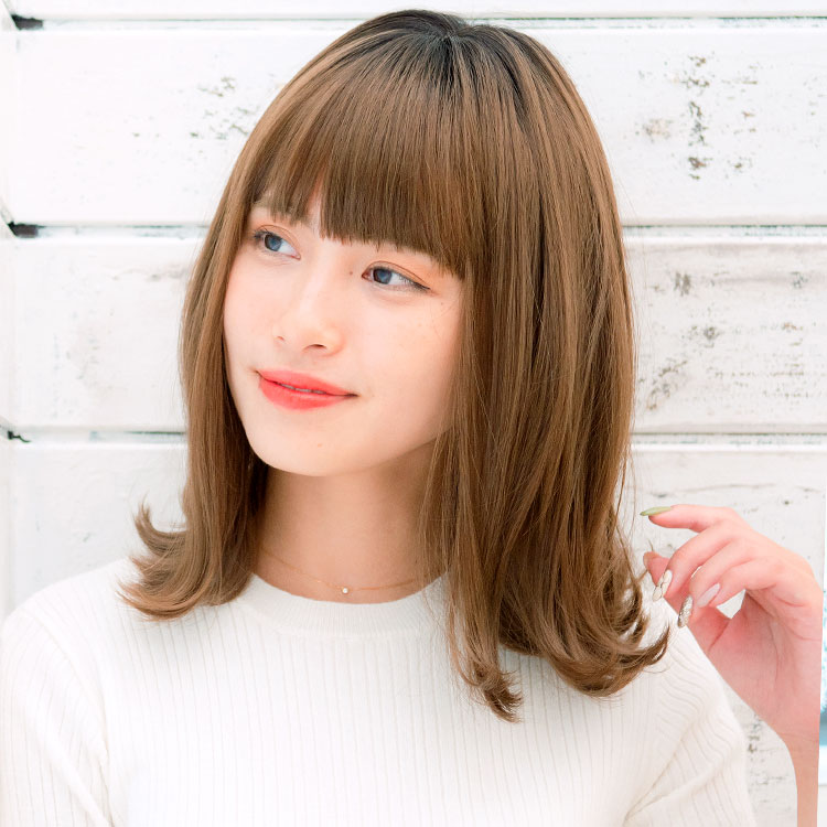 ウィッグ ミディアム セミロング ウイッグ 「外はねプデルミディ」 wig ストレート フルウィッグ カール LINEASTORIA 送料無料 医療用  Mサイズ かつら ウィッグ・かつら・つけ毛