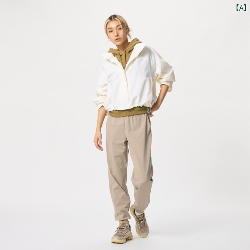レディース 防風 スタンドカラー ジャケット アウトドア レジャー フード 付き 春 マウンテンパーカー コーディネート｜LINEAR shop