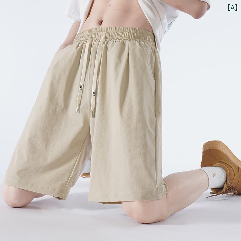 メンズ 涼しい クール 快適 ショーツ 夏 薄手 スポーツ パンツ アウター カジュアル 大きいサイズ 太め カーキ 4,824円
