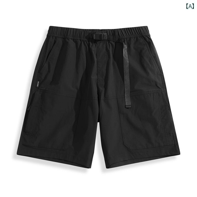 メンズ カジュアル パンツ 夏 ストレート アウトドア ショーツ ゆったり 通気性 ハーフ ショート コーディネート