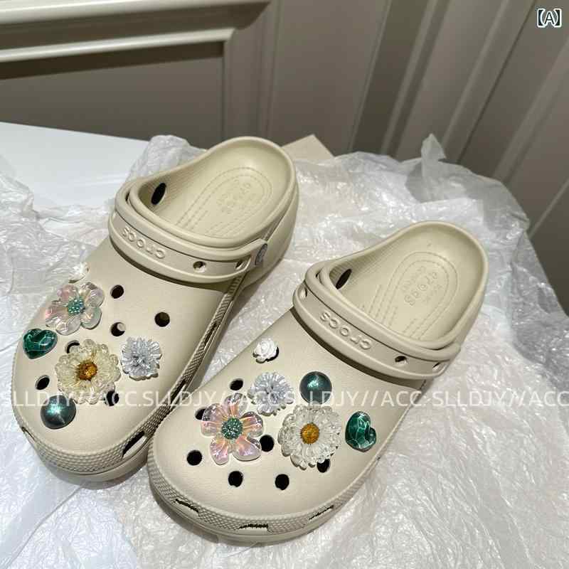 フィレンツェ ラブ アクセサリー ファンタジー シューズフラワー パール チェーン シュー バックル DIY ホール シューズ 取り外し可能
