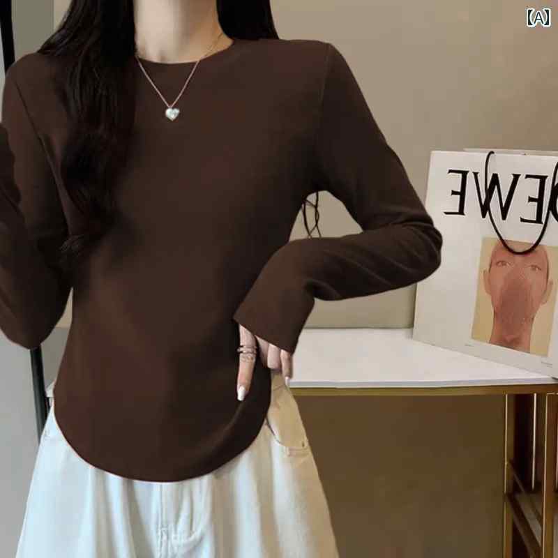 2025 春秋 レディース 長袖 Tシャツ トップス 服 小さい サイズ スリム無地デザイン 七分袖