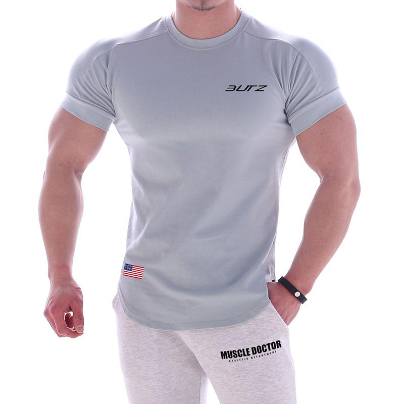 Tシャツ メンズ 男性用 速乾 スポーツウェア トレーニング 半袖 運動着 部屋着 ポリエステル ブラック ホワイト ブルー グレー カーキ(x2)