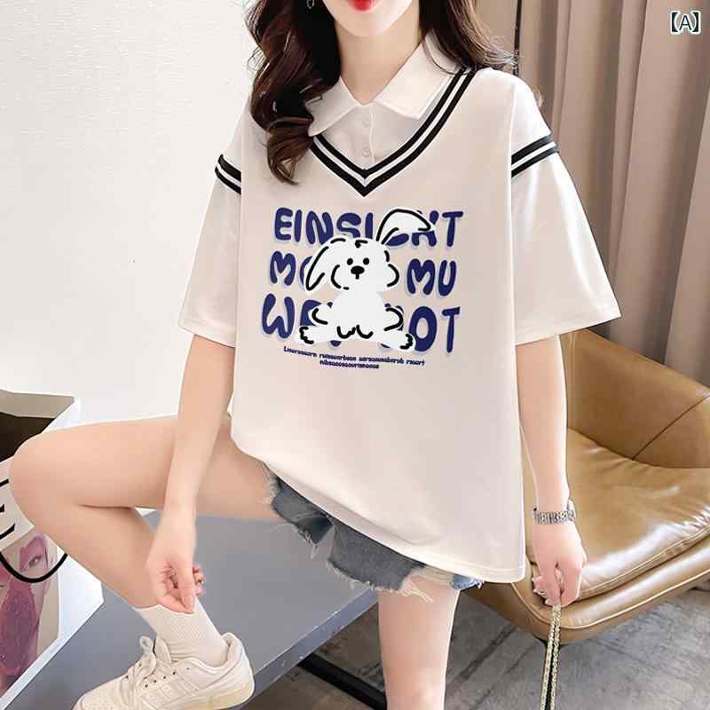 半袖 ティーシャツ お嬢さん 夏 2025 中学生 分科大学 表現スタイル ポロ襟 フェイクツーピース 重ね着風 トップス 心地よい 愛くるしい