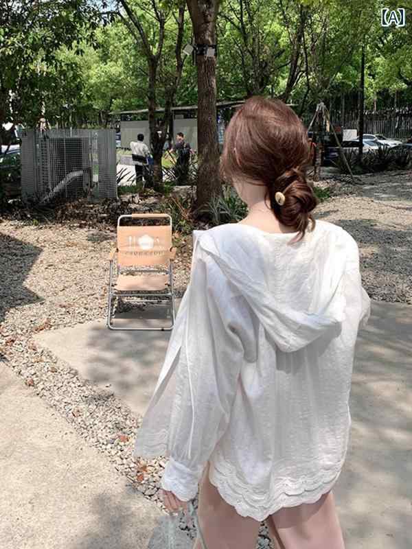 刺繍 レース フード 付き 日焼け防止 服 女性用 夏用新 スタイル 豪華 通気性 カーディガンジャケット エアコン シャツ トップ 4,955円