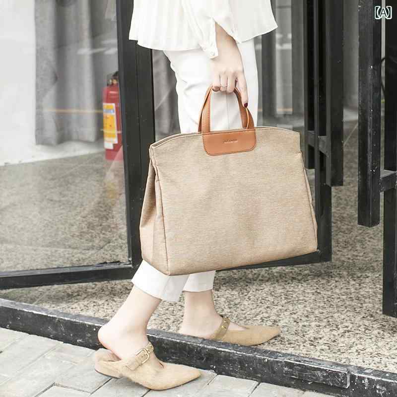 韓国 ブリーフケース ワンショルダー クロス ボディブック バッグ ファイル A4 情報 ポータブル 女性 シンプル オフィス