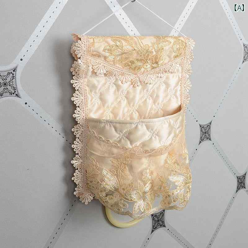生地 収納 バッグ 吊り下げ 壁掛け ドア 背面 吊り ポケット 手持ち 刺繍 かわいい インテリア おしゃれ リビング バスルーム