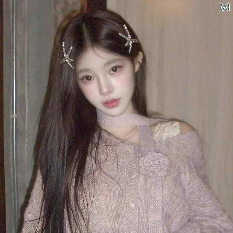 スター ヘアピン 女性 前髪 額 サイド クリップ アクセサリー 2025 豪華 スプリング アップスタイル おしゃれ エレガント アレンジ
