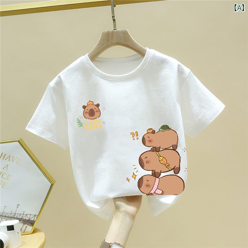 服 男の子 半袖 Tシャツ 夏 2025 女の子 トップス 綿 子供用 カジュアル ラウンドネック コットン カットソー