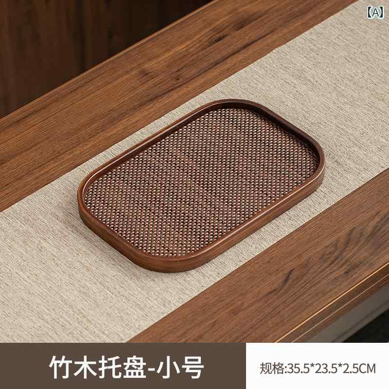 商業用 軽量 豪華 ダイニング 模造 籐 トレイ 中国 竹 木製 ラウンド ケーキ コーヒー カップ 収納 インテリア キッチン レトロ