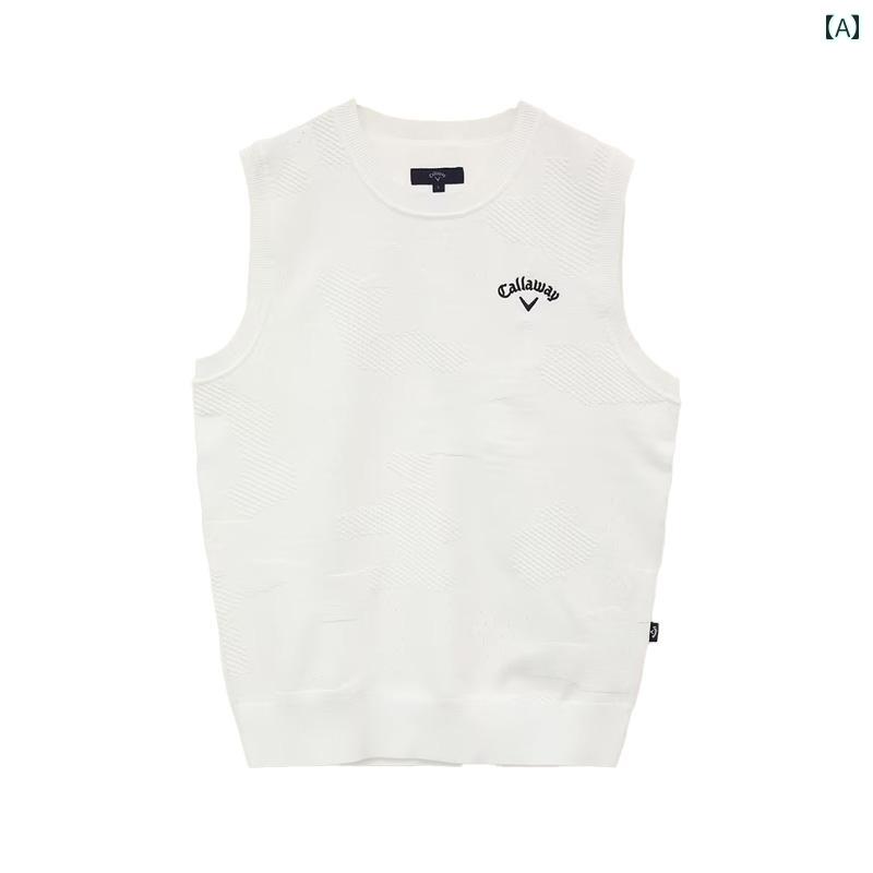 キャロウェイゴルフ メンズ 秋冬 ベスト 暖かい ニット セーター ホワイト ダークグレー ブラウン サイズ M L XL XXL