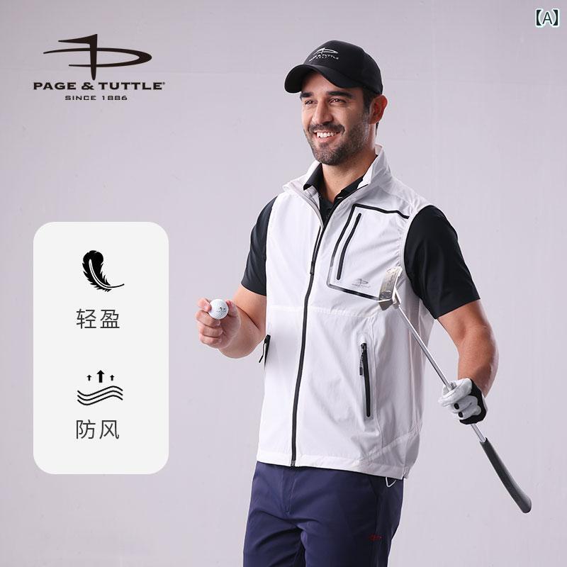 ペ チター テ ゴルフ ベスト メンズ 春秋 スポーツ ゴルフウェア メンズジャケット コート 服 ジャケット アウター オフホワイト