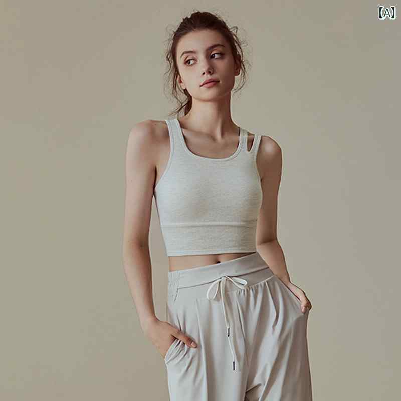 女性用 スポーツブラ ピラティス ランニング トレーニング 背中開き フィットネス ヨガ ブラトップ シンプル アシンメトリーデザイン