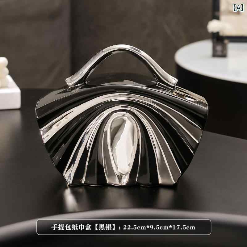 豪華 ハンドバッグ セラミック ティッシュ ボックス おしゃれ リビング ルーム コーヒー テーブル 装飾品 インテリア ラグジュアリー