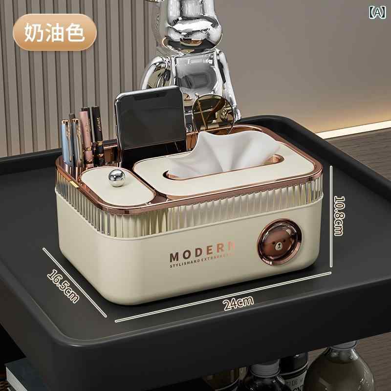 家庭用 ティッシュ ボックス リビング ルーム 豪華 多機能 コーヒー テーブル リモコン 収納 紙 箱 インテリア シンプル