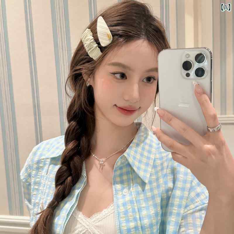 オキシジェン ガール 韓国 ストライプ ウォータードロップ BB クリップ ヘア ピン サイド バングス ブロークン ヘッド ドレス
