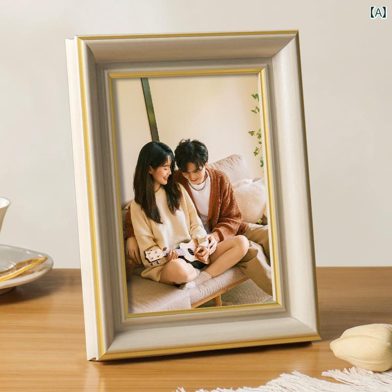 写真 フォトフレーム 豪華 フォトアルバム プリント 6インチ 壁掛け 絵画 無垢材 インテリア リビング ダイニング おしゃれ