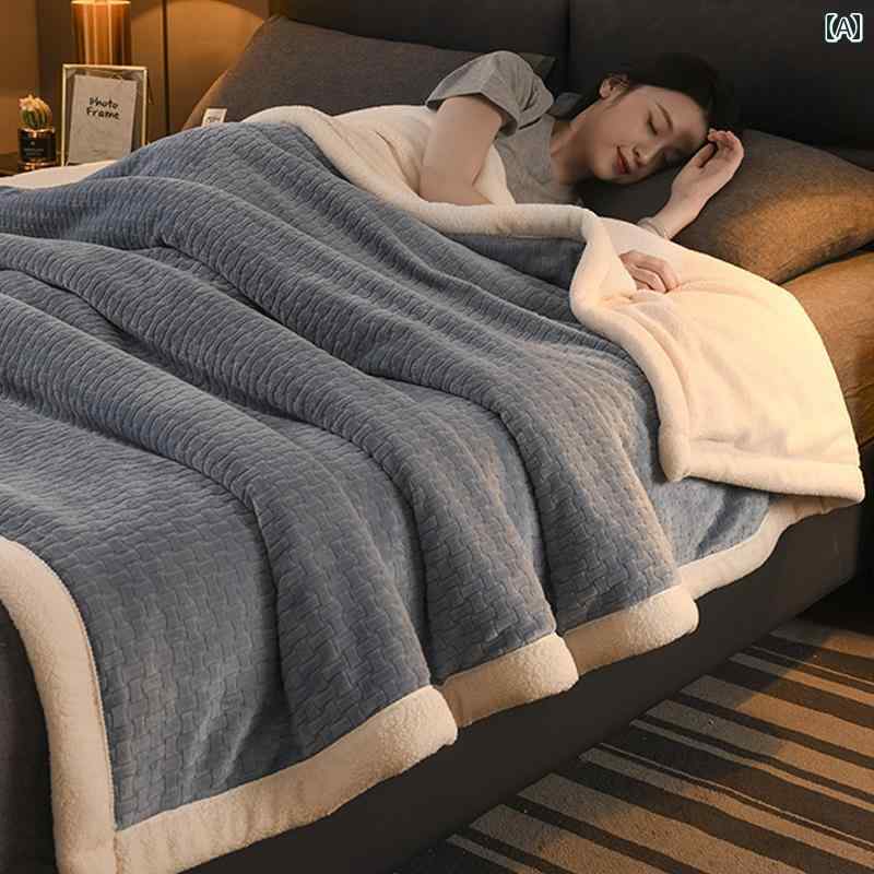 ミルク フリースブランケット 厚手 冬用 フランネル ソファ ブランケット オフィス 昼寝用 コーラル フリース カバー カジュアル インテリア おしゃれ 寝室｜LINEAR shop