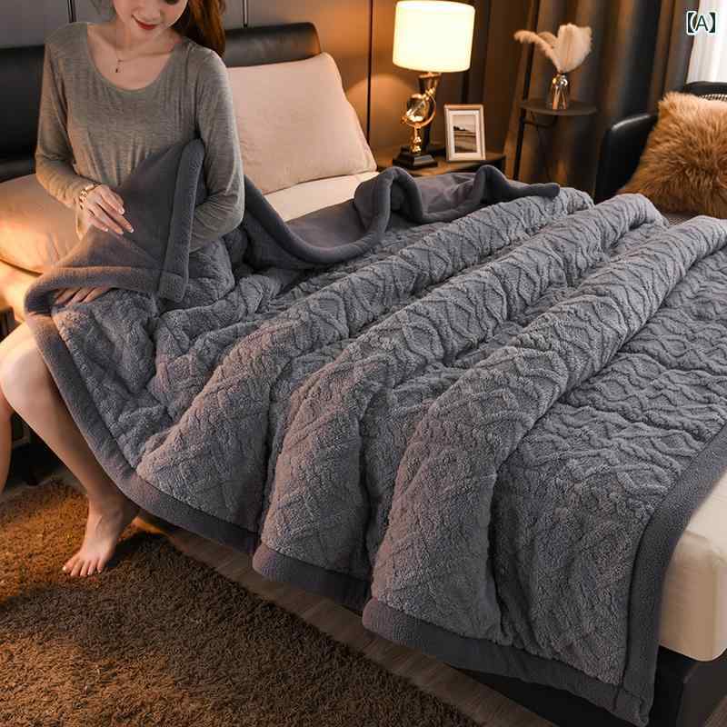 晴れ晴れしい 毛布 朦々たる 冬用 タフタ 生あたたかい 睡眠時間用 臥榻 敷き妙 子ヒツジ人はだ キルト 長椅子 覆いかぶせる 心地好い 室内装飾 今めかしい 臥し所
