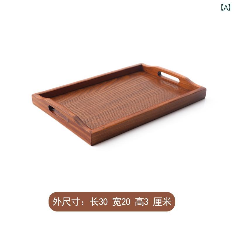 日本 木製 お盆 矩形 お茶お盆 お水優勝杯 身寄り用 一皿 晩さん会 皿 手持ち部分 付き添い人 レトロ 勝手もと 室内装飾
