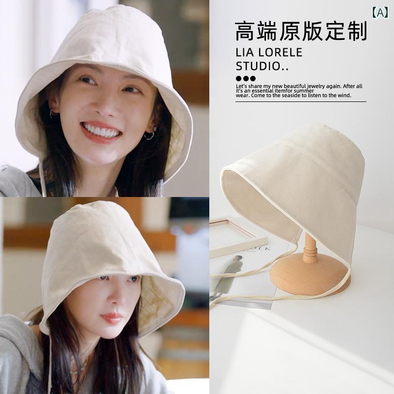 花 ジン チェン レース フィッシャーマン 韓国 シンプル 旅行 日焼け防止 バケットハット 女性 カジュアル 紫外線対策