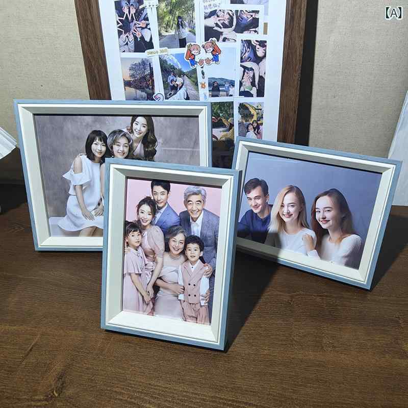 写真 プリント 無垢材 フォトフレーム テーブル 家族 ポートレート 赤ちゃん 7 8 10インチ シンプル センス インテリア