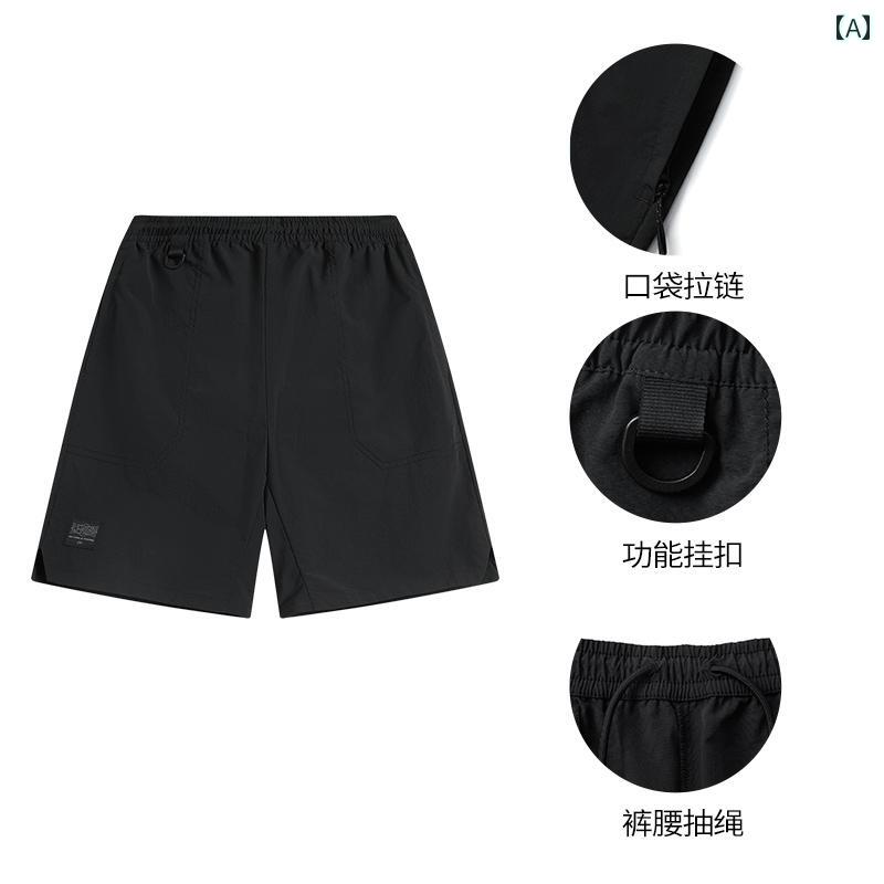 日焼押しとどめる さる股引き メンズ 夏 通気性 速乾 ゆったり 心地好い 二分の一ズボン下 運動競技 スポーティー  ナイロン原料品