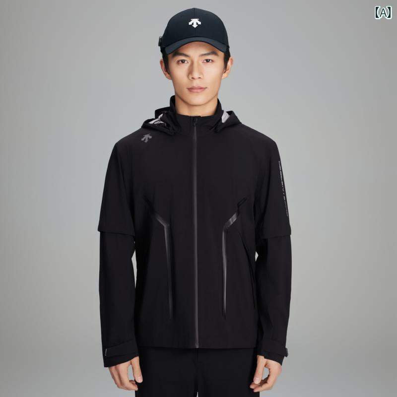 ゴルフ PRO シリーズ メンズ レインコート 防水 ジャケット 春夏 カジュアル 男性用 スポーティー シンプル