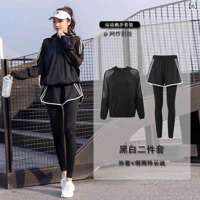 フィットネスウェア レディー スーツ 夏 通気性 スポーツ 朝 ランニングウェア 速乾性 服 ヨガ ウェア.シンプル.オシャレ|LINEAR shop