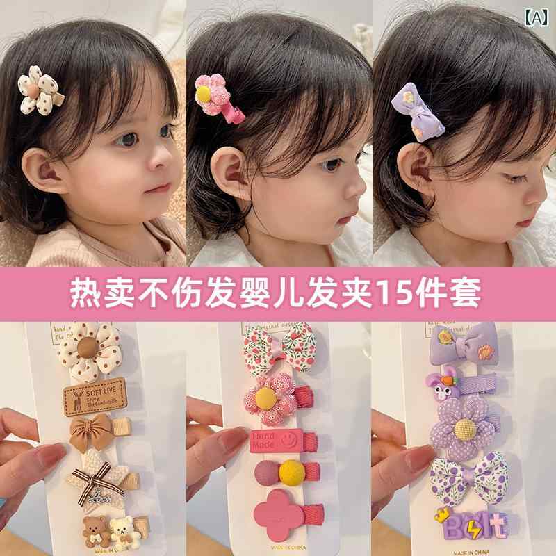 赤ちゃん 布 ヘア クリップ 女の子 髪傷つけない かわいい 子供 ピン ヘッド ドレス アップスタイル おしゃれ エレガント
