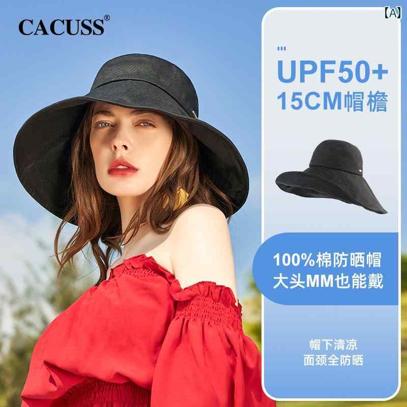 日焼け防止 帽子 女性 夏 日よけ つば広 屋外 フィッシャーマン カジュアル 紫外線対策 シンプル コットン コンパクト