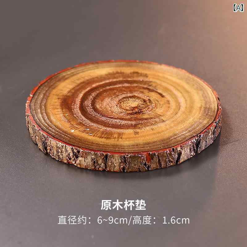 無垢材 コースター ラウンド 木 パイル マット 滑り止め 熱 傷 防止 コーヒー バー カクテル 断熱 ティーマット インテリア