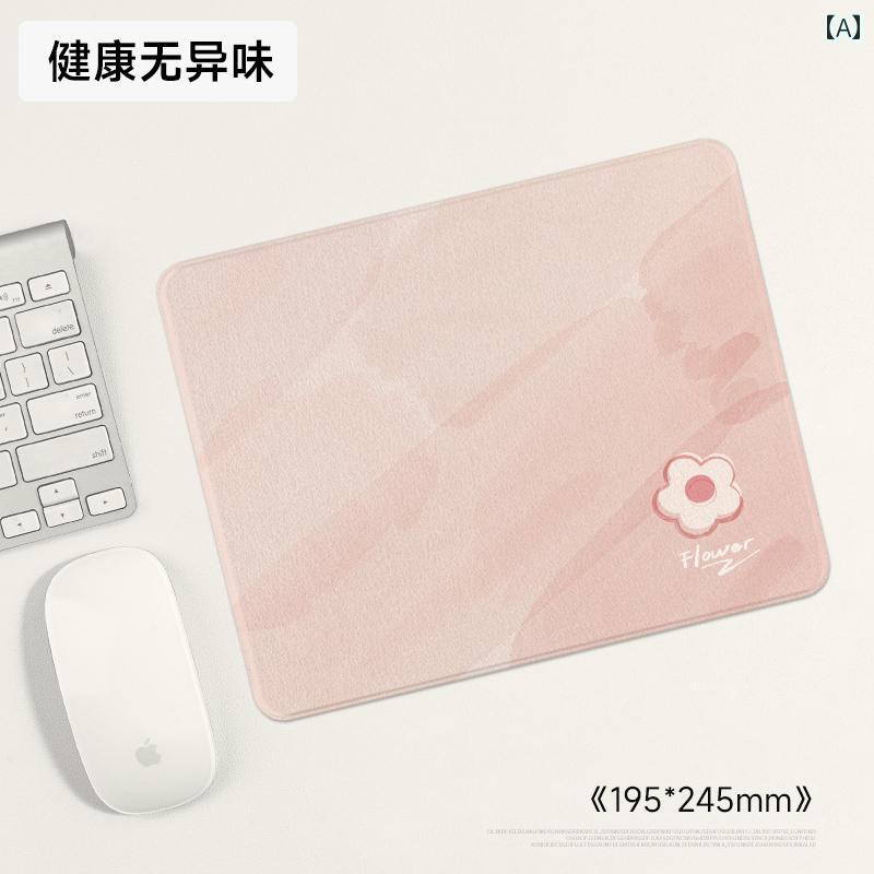 シンプル 小さめ 花柄 ハードマウスパッド 正方形 持ち運びに便利 女の子 オフィス用 コンピューター デスクパッド 家庭 汚れ 防止 マウスパッド