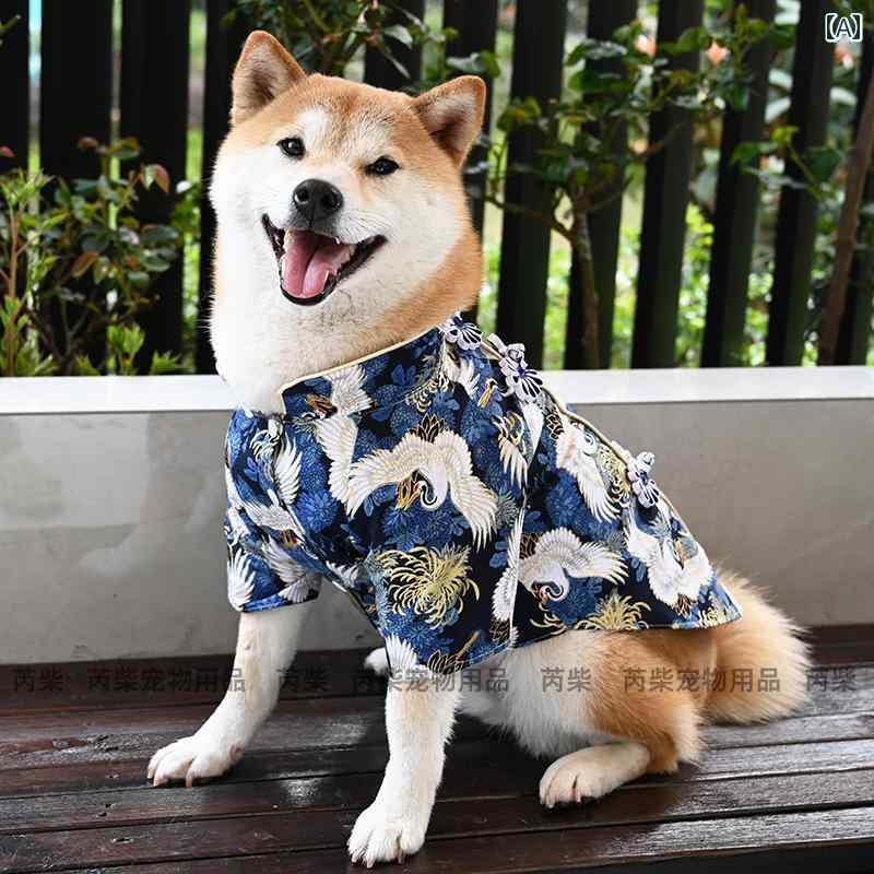 チャイナ風 犬服 綿 ペット 猫 柴 漢服 和柄 シャツ ペット用服 かわいい 柄 かっこいい ペットグッズ ペットウェア 派手