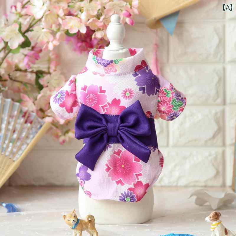 春夏 和風 桜 菊 着物 ペット 犬 猫 服 浴衣 スカート ペット用服 和柄 おしゃれ 女の子 ペットウェア かわいい いぬ