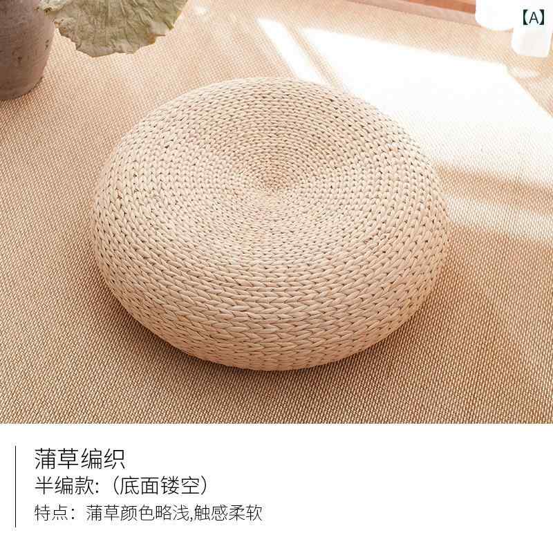 わら 布団 畳 クッション 和風 厚手 籐 家庭用 丸型 瞑想 マット ラタン おしゃれ レトロ モダン 和室 インテリア リビング