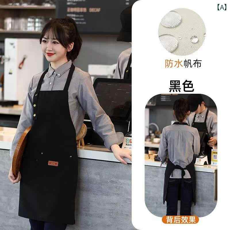 エプロン セレブ プリント キッチン ケータリング コーヒー ミルクティー ショップ 作業服 ホームインテリア シンプル ノースリーブ