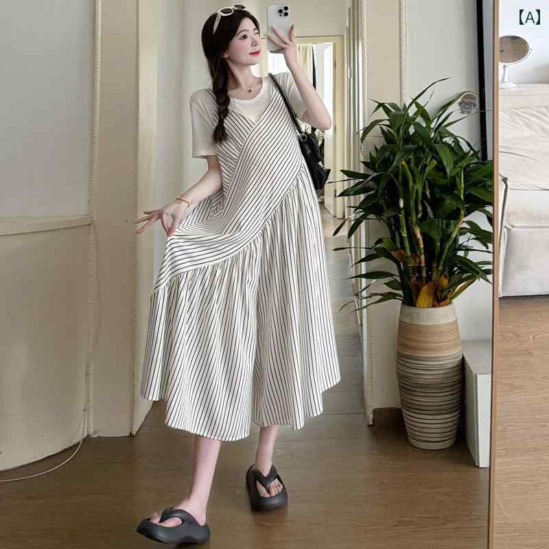 妊婦用 背広 背広 格好のいい 格好のいい 縞模様 柄 厚地の外套櫂 スコート 半袖 夏用 小っちゃい 大きさ 可愛らしい 心地よい