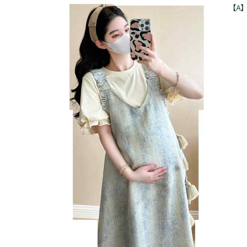2025年 夏 途轍も無い大きさ マタニティ 衣装 ゆったり 背広 タイダイ 衣嚢 ズボン吊り スコート 背広 心地よい
