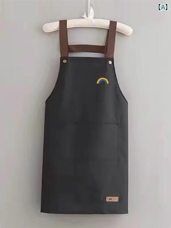 和風 エプロン 女性 キッチン 調理 通気性 家庭用 防水 耐油 作業服 ホームインテリア シンプル カジュアル ノースリーブ フリーサイズ