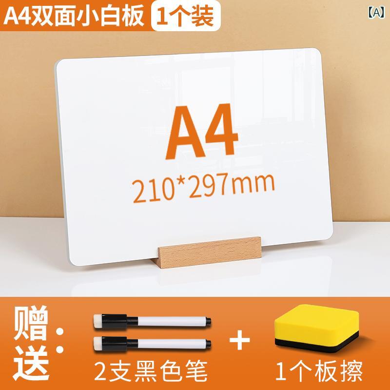 子供 家庭 教育用 消せる 小型 ホワイト ボード メモ 描画 小学生 学習 計画 記録 黒板 オフィス ワークステーション デスク トップ 垂直 ブラケット 両面 書き込み プロンプト
