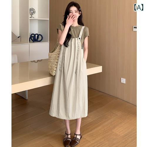 マタニティ服 夏用.2025年最新のゆったりズボン吊り付き添い人衣裳書き割り洋風な座標が能力のあるノースリーブ.縞模様.無地