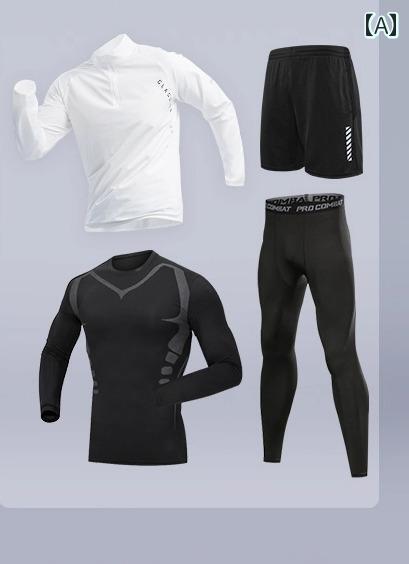 フィットネスウェア メンズ スポーツ スーツ 秋冬 ランニング 用品 朝 ランニングウェア サイクリング タイト トレーニング 速乾性 ウェア